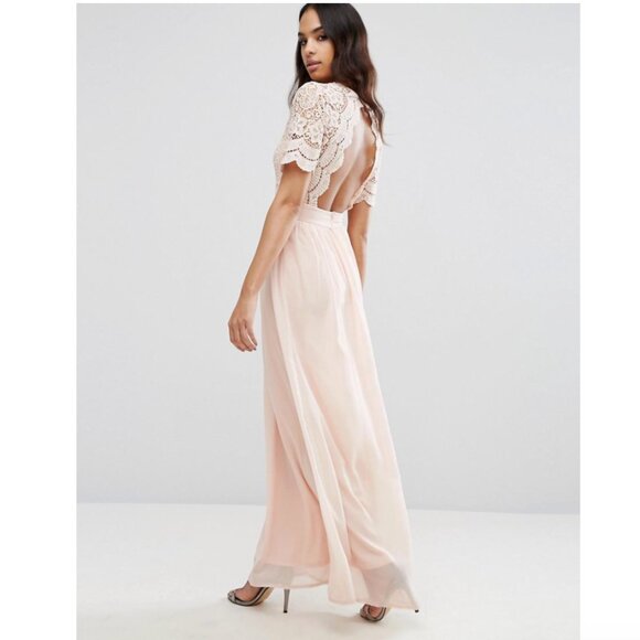 Club L Maxi Dress With Crochet Lace Detail (sz 12) - Picture 1 of 7